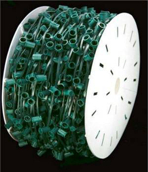 C9 Bulk Wire Green and Sockets 15 inch 1000 Feet